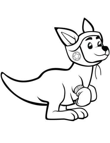 Cartoon Kangaroo With Boxing Gloves Coloring Page